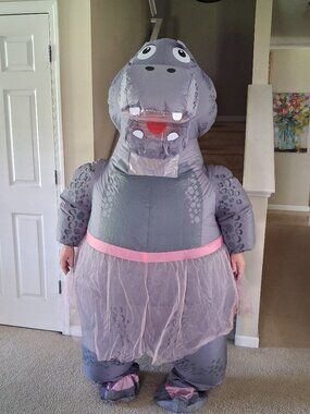 Adult Hippo w/Pink Tutu Inflatable Costume Blow Up Halloween Forum by Rubies EUC